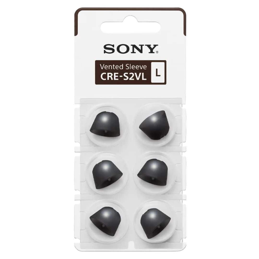 Sony - CRE S2VL Vented Large 3 Pair Sleeve for C20 OTC Hearing Aid - Black