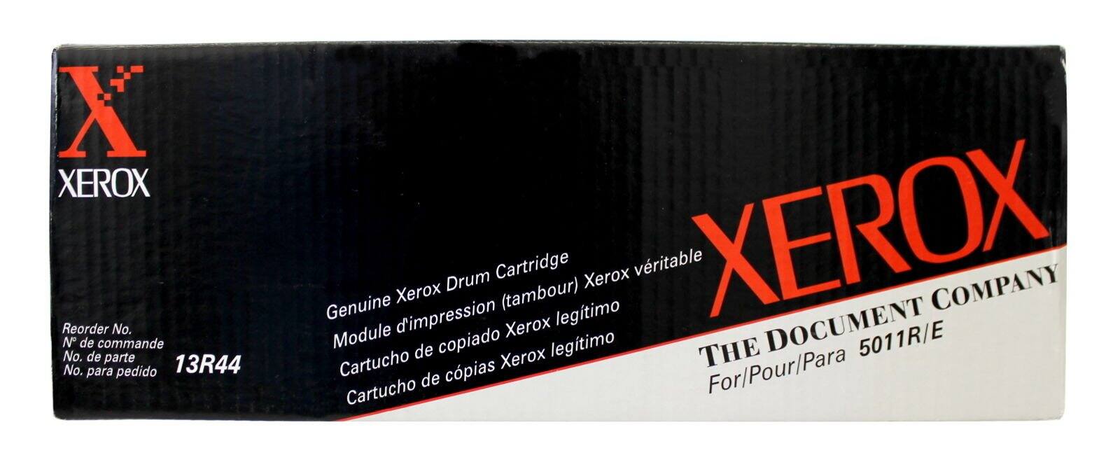 Xerox Reorder No. N de commande No. de parte No. para pedido 13R44 Genuine Xerox Drum Cartridge (tambour) Xerox legtimo Xerox vritable XEROX DOCUMENT COMPANY Module d'impression (tambour) Xerox legtimo Cartucho de copias Xerox legtimo Cartucho de copias Xerox legtimo For/Pour/Para 5011R/E