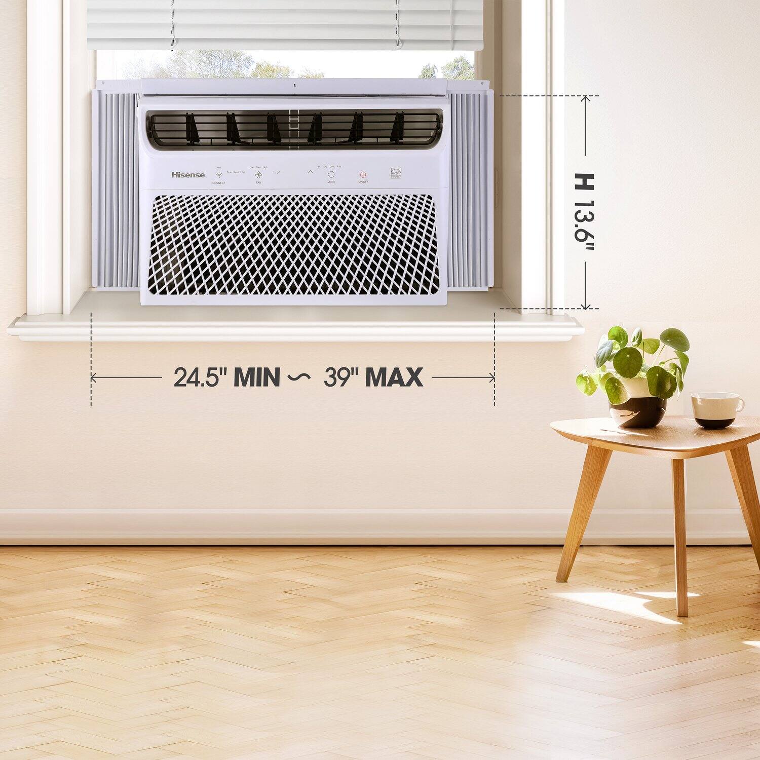 Hisense  
- H 13.6"  
- 24.5" MIN  
- 39" MAX