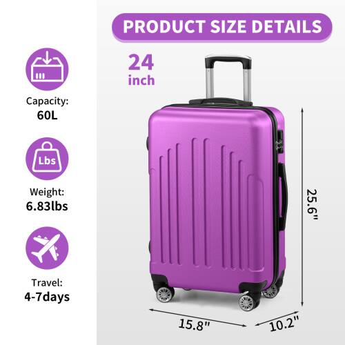 PRODUCT SIZE DETAILS

24 inch

Capacity: 60L

Weight: 6.83lbs

Travel: 4-7 days

Dimensions: 25.6" x 15.8" x 10.2"