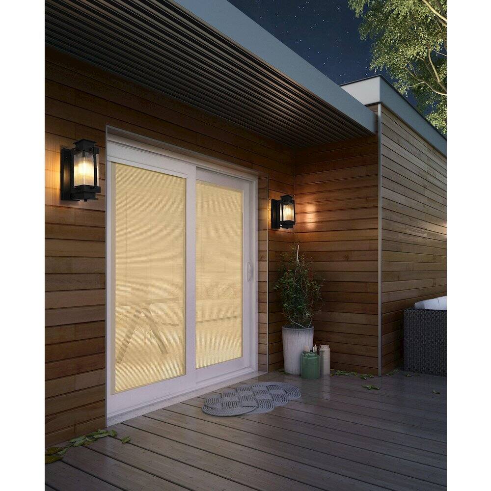Alt View 4. Elegant Lighting - Harlan 7 inch Outdoor Pendant in Black - Black.