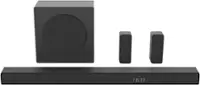Front. Hisense - Hisense - 5.1 Channel 540W Soundbar with Wireless 6.5" Subwoofer and 2 Rear Speakers (HS5100) - Black.