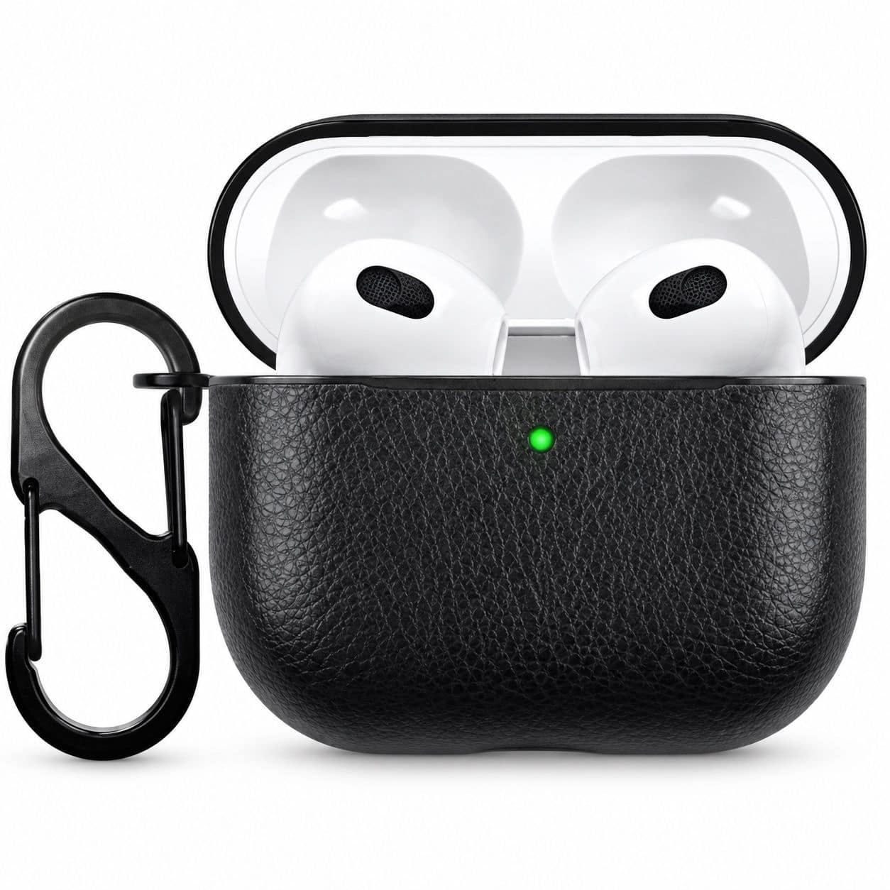 Entronix - Luxury Leather Case for AirPods 4th/5th Generation - Premium Protection - Black
