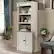 Angle. Sauder - Palladia 5 shelf Bookcase - White.