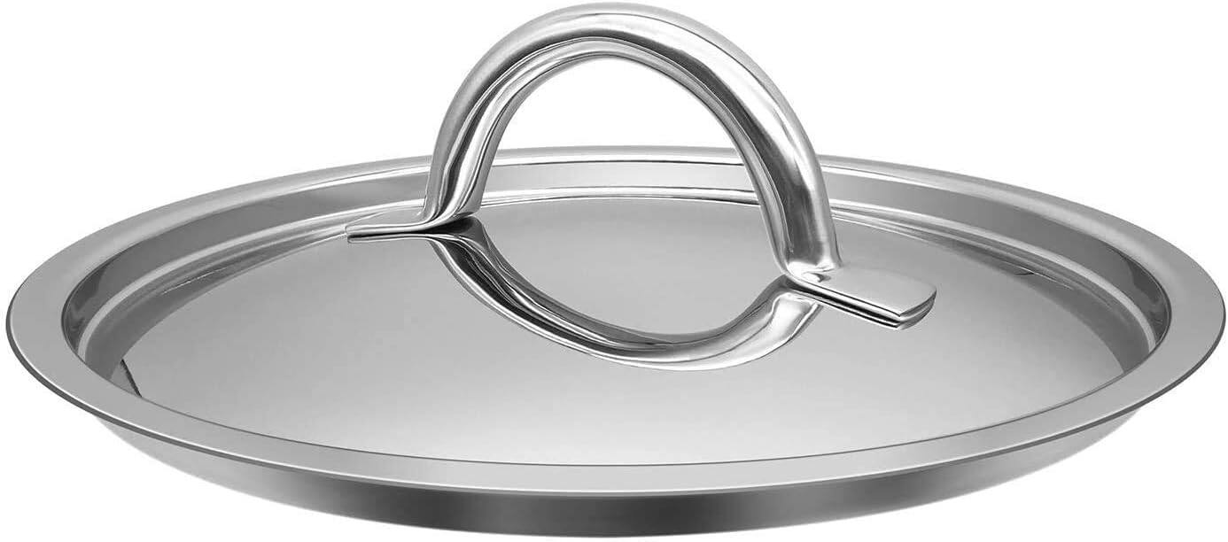 Alt View 1. Fortune Candy - 4-Quart Tri-Ply Stainless Steel Saucepan with Lid, 18/8 Mirror Finish, Induction Ready, Dishwasher Safe, Welded Handle - Silver.