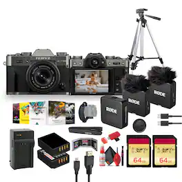 Fujifilm - X-T30 III Mirrorless Camera with 13-33mm f/3.5-6.3 Lens (Charcoal Silver) + RODE Wireless GO Microphone