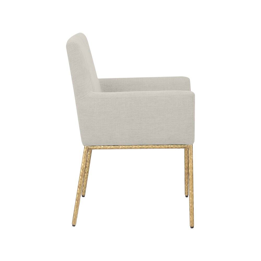 Alt View 3. Meridian Furniture - Reeves Cream Chenille Fabric Dining Chair, Set of 2 - Beige.