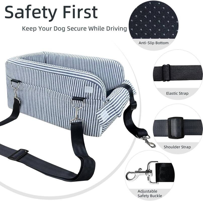 Safety First
Keep Your Dog Secure While Driving
Anti-Slip Bottom
Elastic Strap
Shoulder Strap
Adjustable Safety Buckle