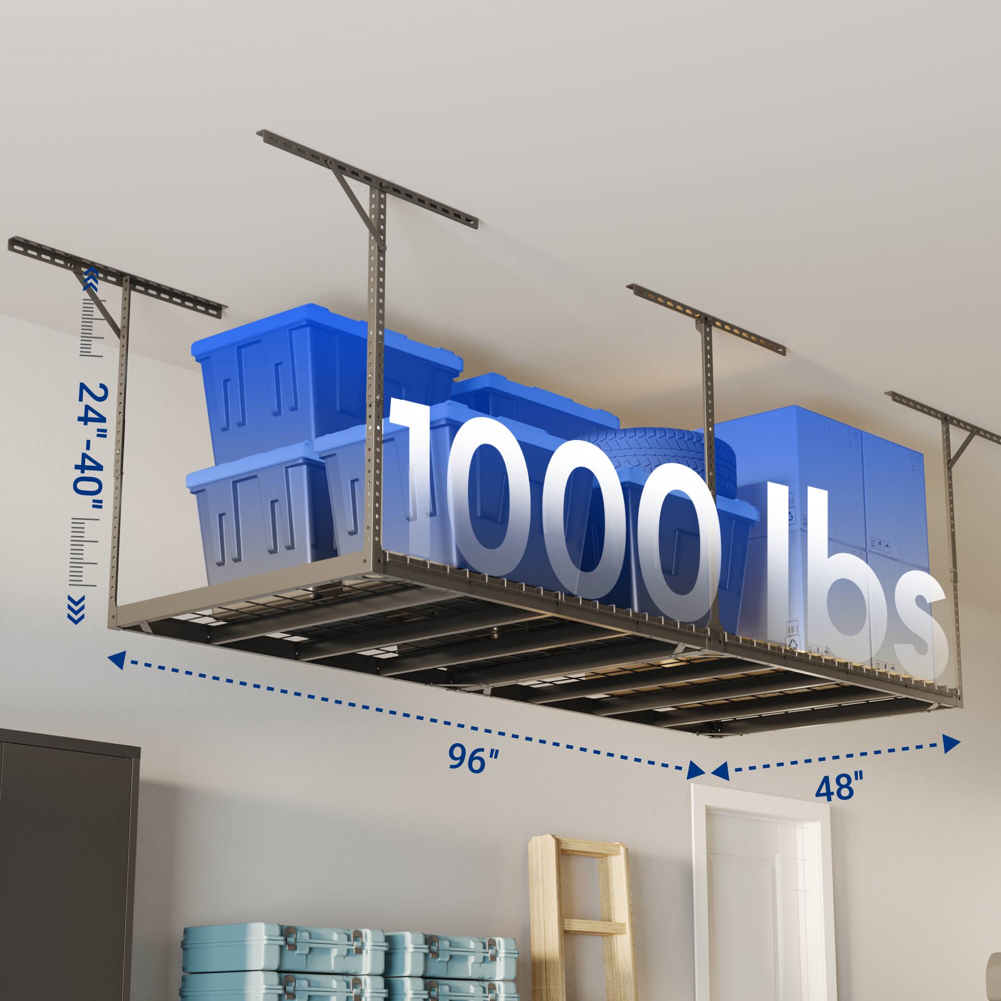 24"-40"  
1000 lbs  
96"  
48"