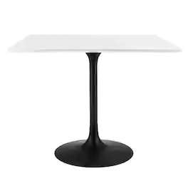 Lippa 36" Square Wood Dining Table by Modway - Black White