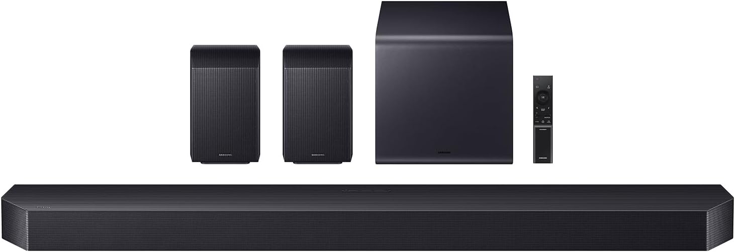 Alt View 1. Samsung - Samsung QN85LS03HE 85" QLED 4K TV with HW-Q990H Soundbar and Sub (2026) - Graphite Black.