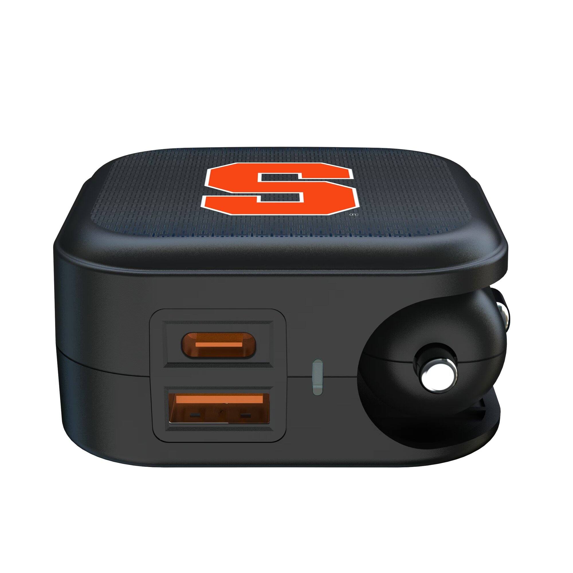 Alt View 1. Keyscaper - Syracuse Orange 2-in-1 USB A/C Charger - Black.