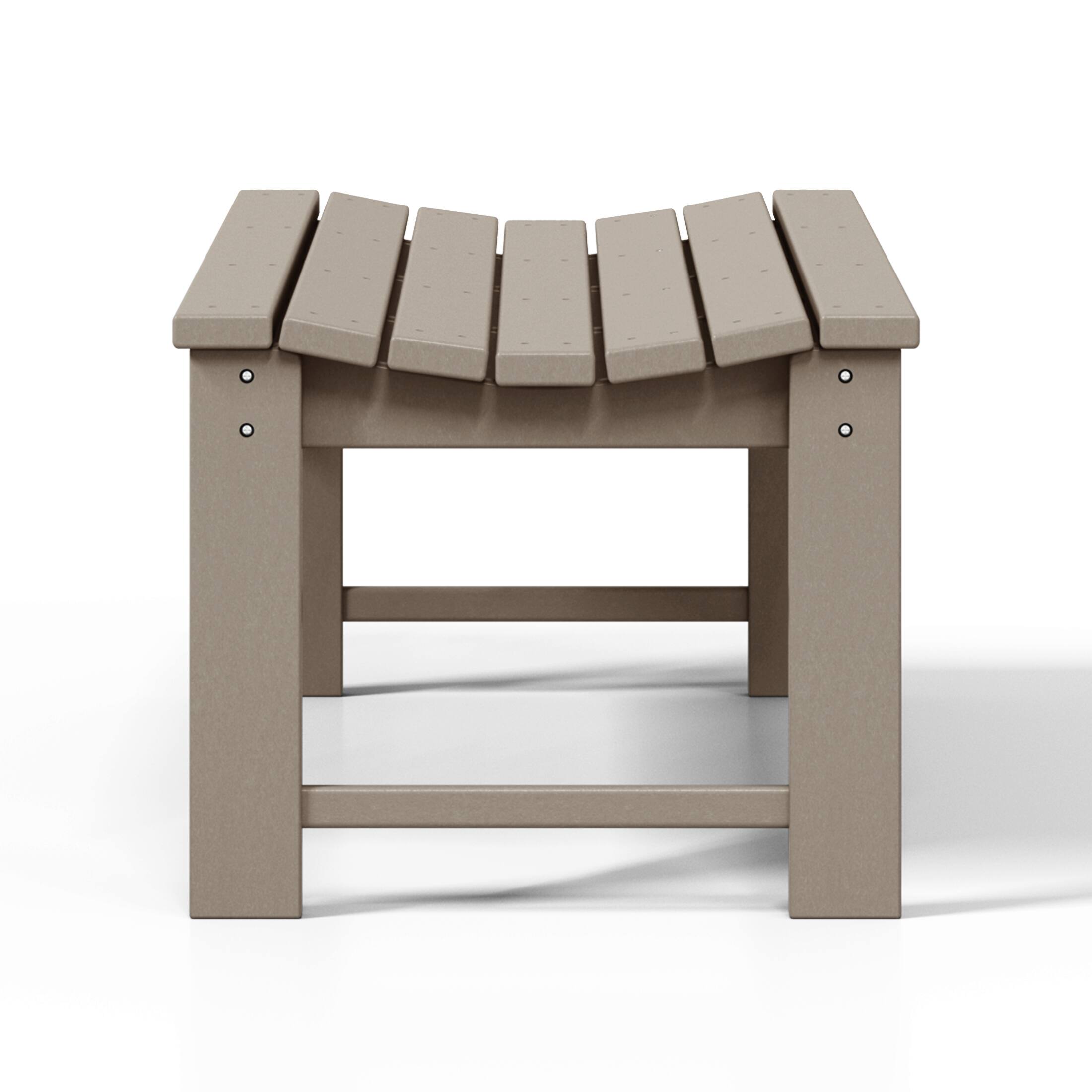 Alt View 3. WestinTrends - WestinTrends Malibu 48" length backless Poly Wood Outdoor / Garden bench - Weathered Wood.
