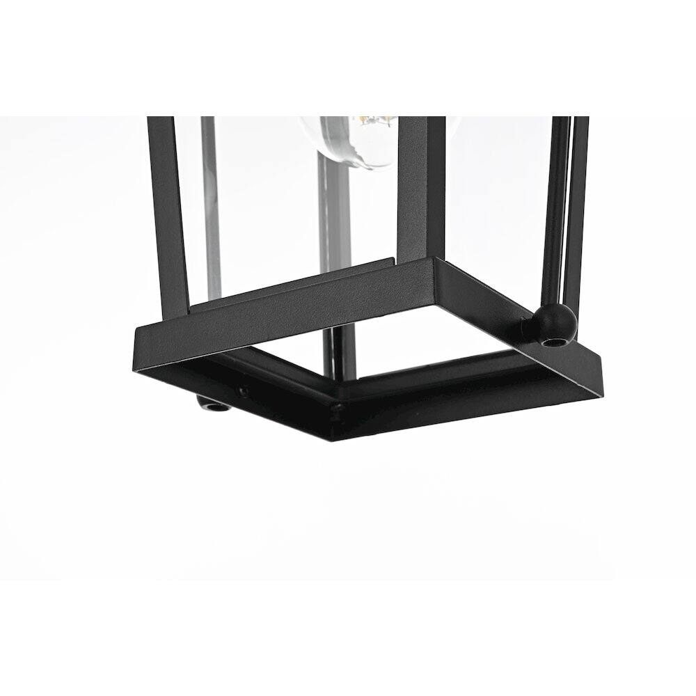 Alt View 1. Elegant Lighting - Luz 14 inch Outdoor Wall sconce in Black - Black And Clear.