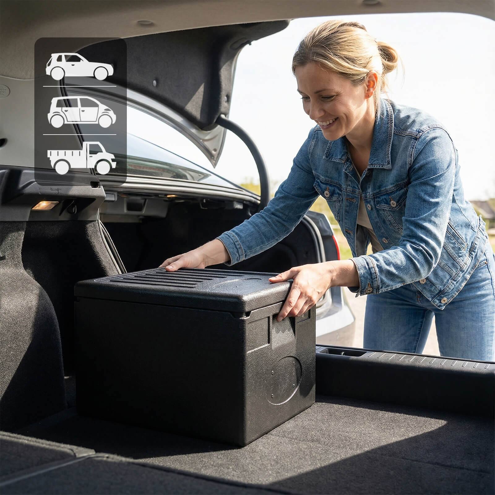 Alt View 3. Costway - Costway 49 Qt Insulated Food Pan Carrier with Built-in Handles for Camping Catering Buffet - Black.