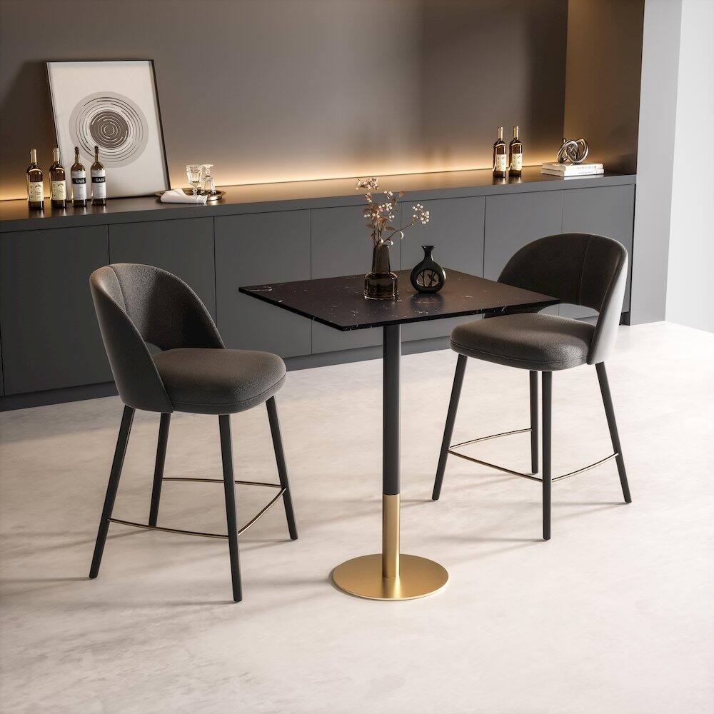 Alt View 1. Elegant Decor - Ronan 31.5 Inch Pub Table In Black - Black And Gold.