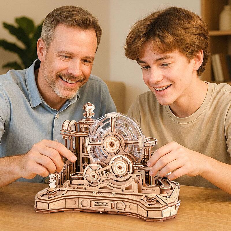 Alt View 7. ROKR - ROKR 3D Wooden Puzzle, Marble Run Set, Model Building Kits, Christmas Birthday Gifts, DIY Gear Ball Challenge EGC01.