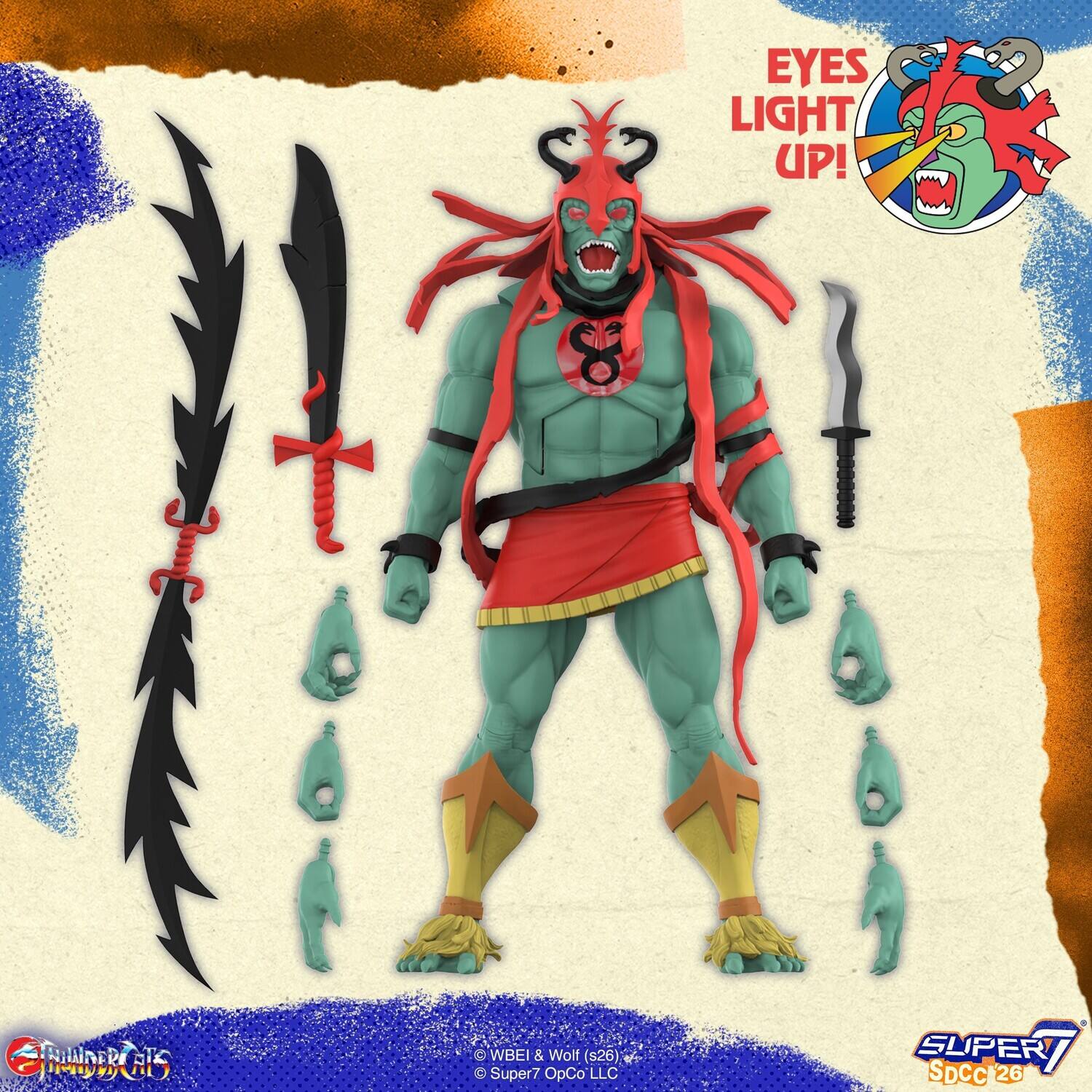 EYES LIGHT UP!

followiGts

© WBEI & Wolf (s26) Super7 OpCo LLC

8 SUPER SDCC/26