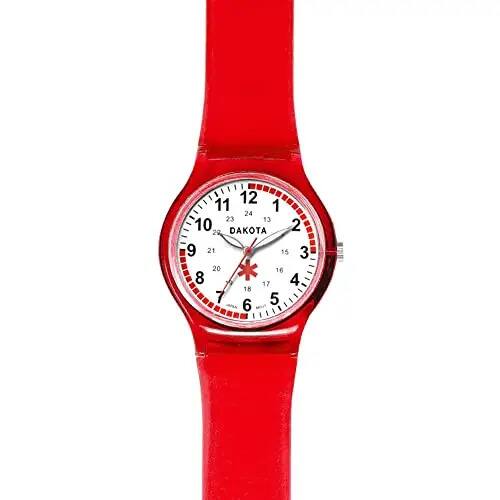 Alt View 1. Dakota - Dakota Clean Water Resistant Plastic Nurse Watch Red - Red.