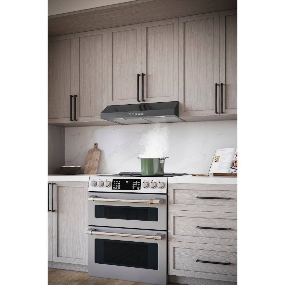 Alt View 12. Broan - Broan-NuTone 30-Inch Under Cabinet Range Hood, ENERGY STAR, 350 Max Blower CFM - Black.