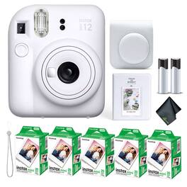 Fujifilm - INSTAX MINI 12 Instant Film Camera with Instant Film - Clay White