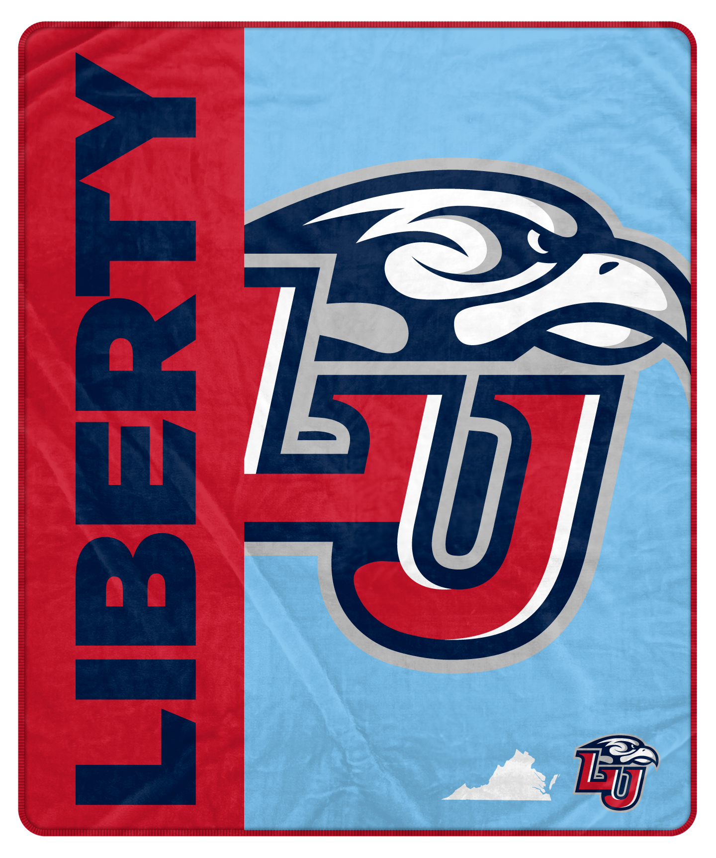Front. Pegasus - Liberty Flames 50" x 60" Endzone Ultra Soft Throw Blanket - Multicolor.