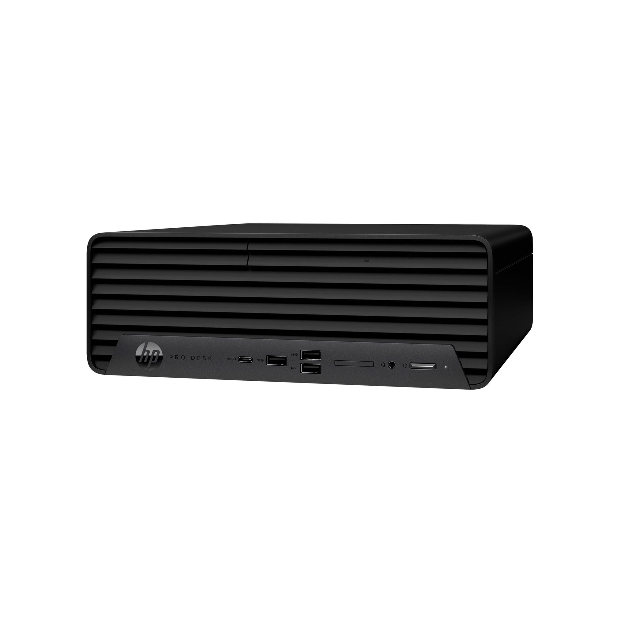 Left. HP - HP ProDesk 400 G9 SFF Desktop, Intel Core i3, 8GB, 256GB, Windows 11 Pro - Black.