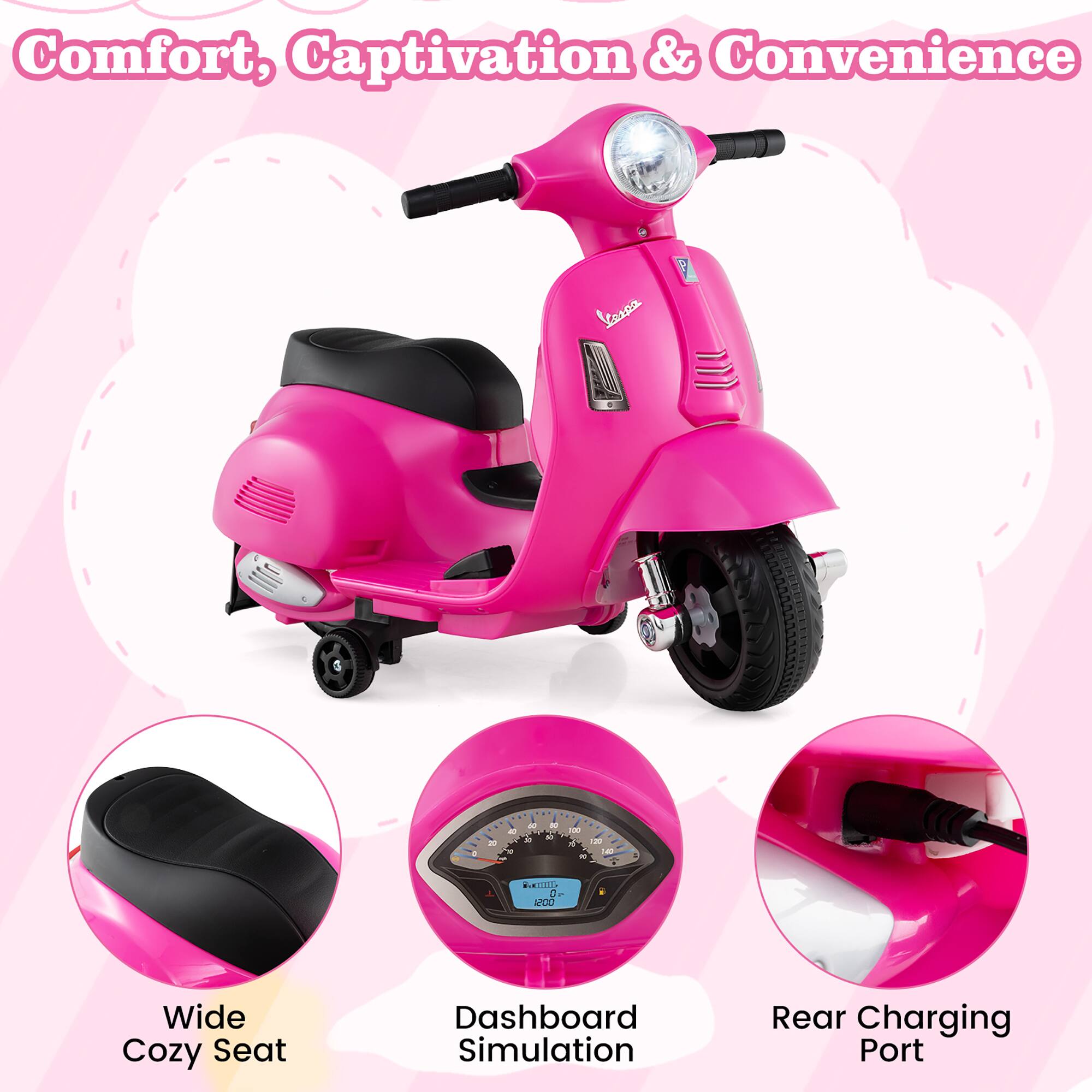 Comfort, Captivation & Convenience

- Wide Cozy Seat
- Dashboard Simulation
- Rear Charging Port