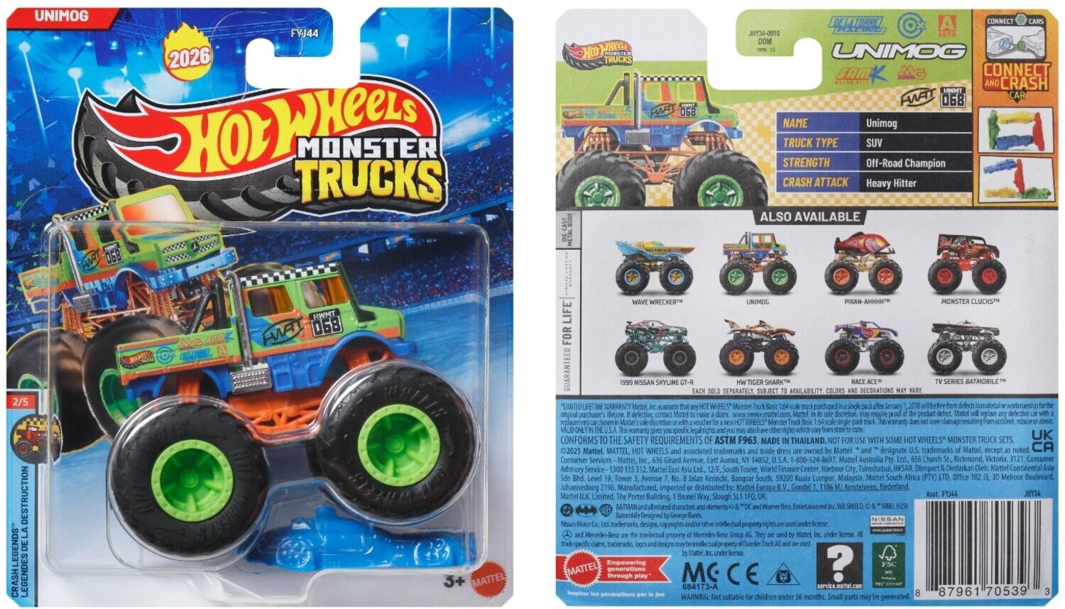 Mattel Hot Wheels Monster Trucks 1:64 8 Piece A Assortment