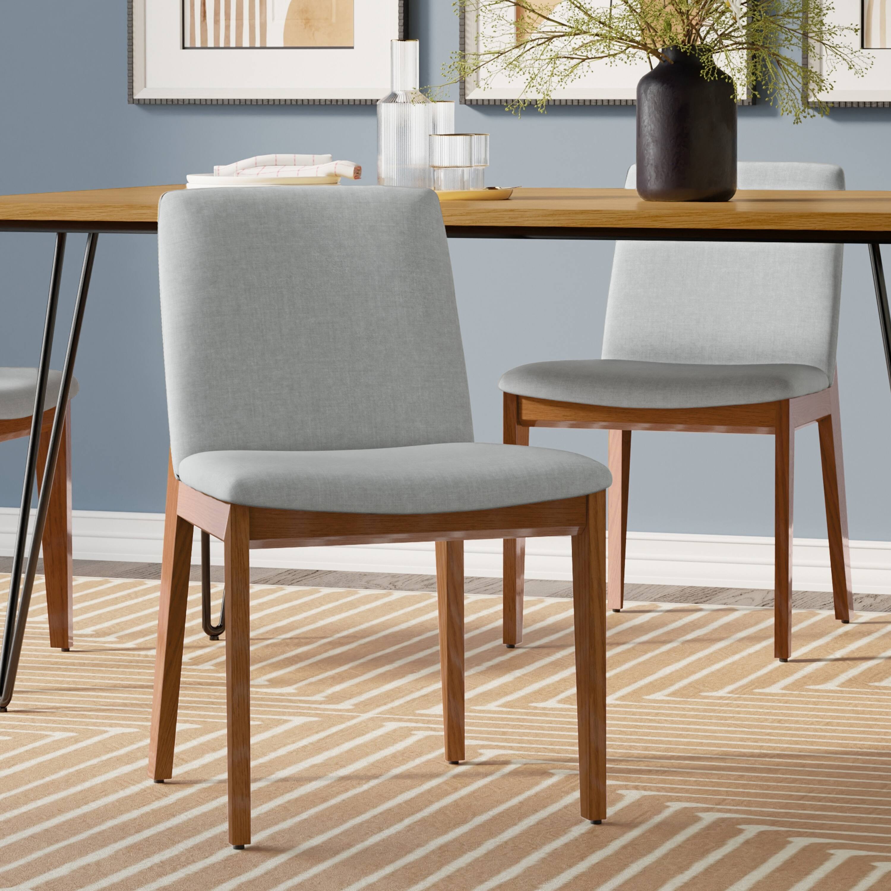 Angle. Simpli Home - Selena Dining Chair (Set of 2) in Light Grey Linen Look Fabric - Light Grey.