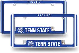 Rico Industries - Tennessee State NCAA Tigers (Set of 2) Chrome Metal License Plate Frames with Bold Full Frame Design - Multi