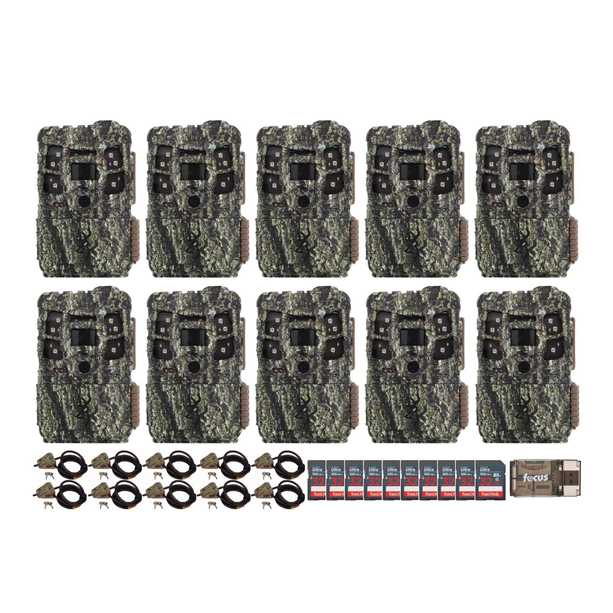 Browning - Defender Pro Scout MAX Trail Camera (10-Pack) with Locking Cable Bundle