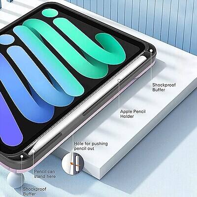 Shockproof Buffer  
Apple Pencil Holder  
Hole for pushing pencil out  
Pencil can stand here  
Shockproof Buffer