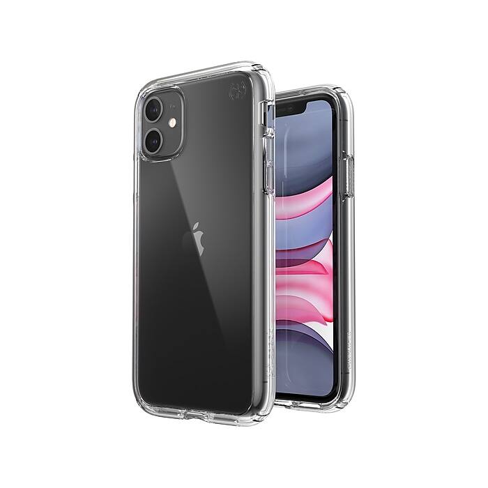 Left. Speck - Speck - Speck Presidio Perfect-Clear Case For Apple iPhone 11 - Clear - Clear.