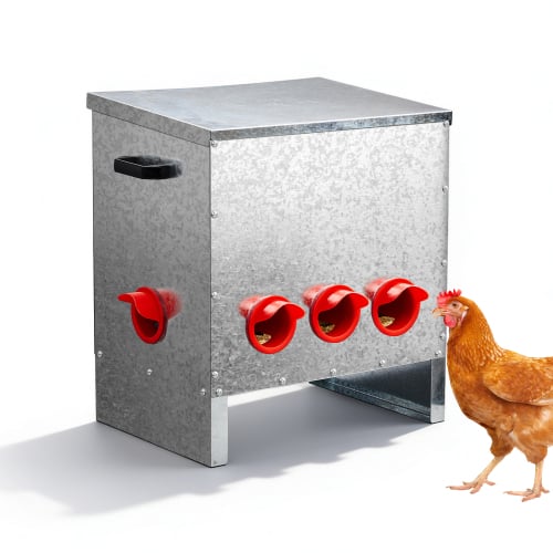 Winado - Chicken Nesting Box, 5 Hole Metal Egg Laying Box for Garden Chicken Coop Outdoor - Silver