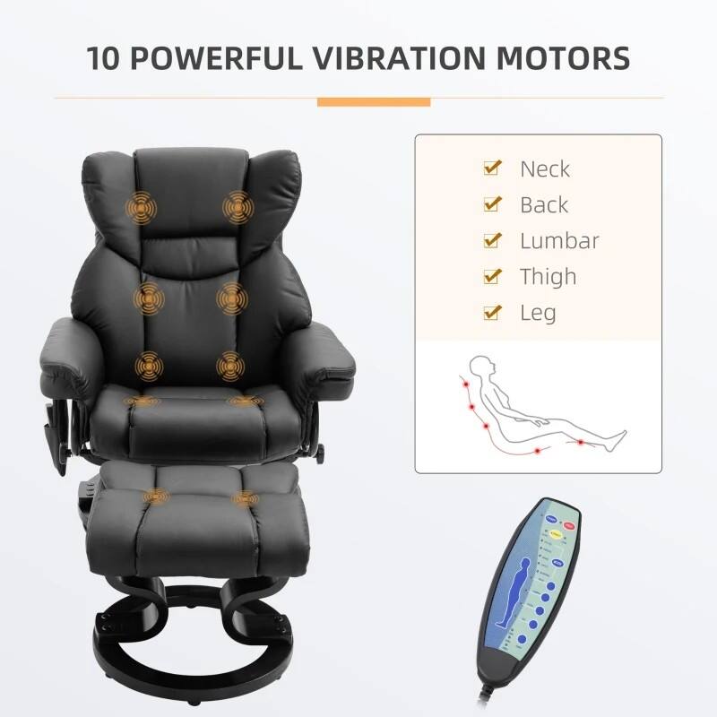 10 POWERFUL VIBRATION MOTORS

- Neck
- Back
- Lumbar
- Thigh
- Leg