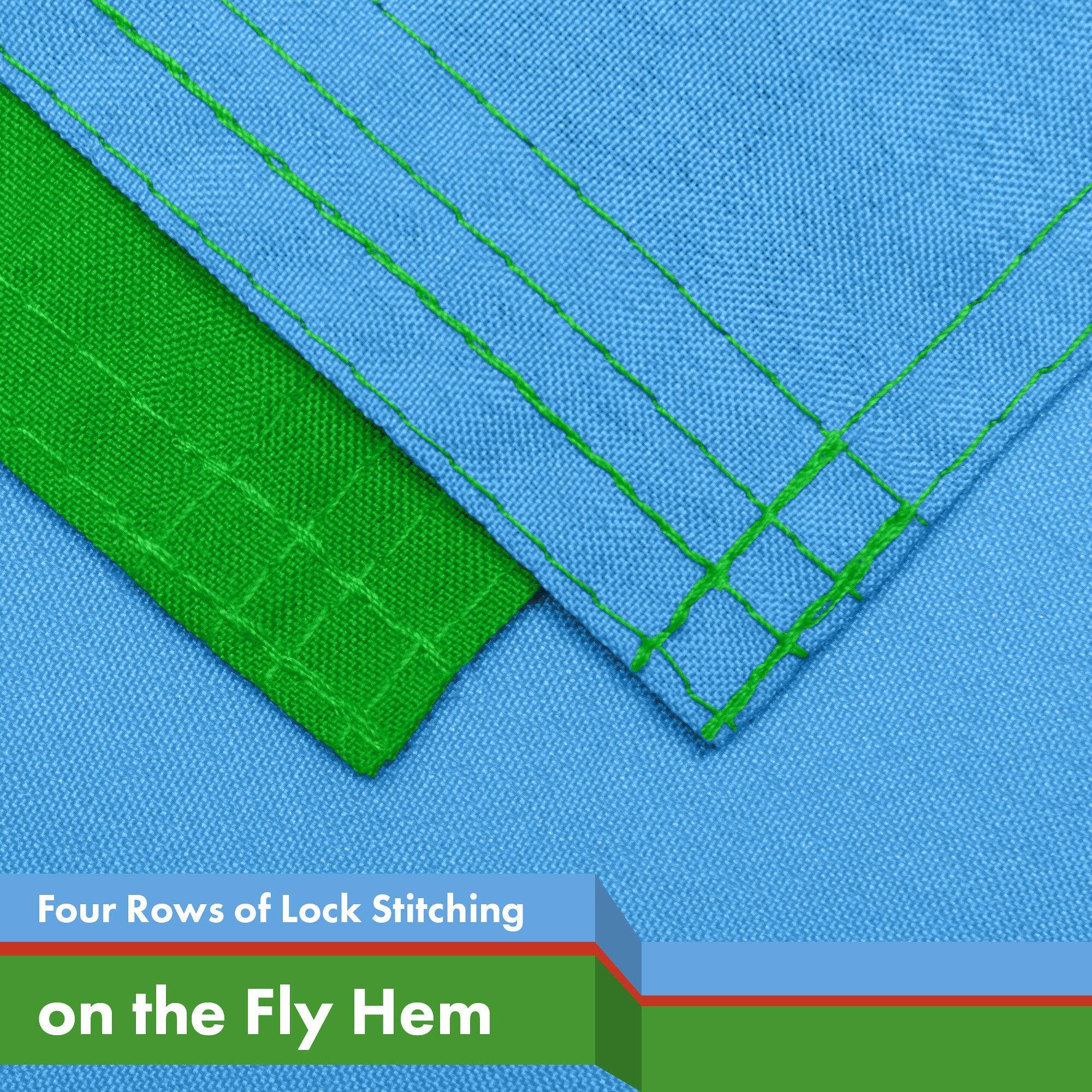 Four Rows of Lock Stitching on the Fly Hem
