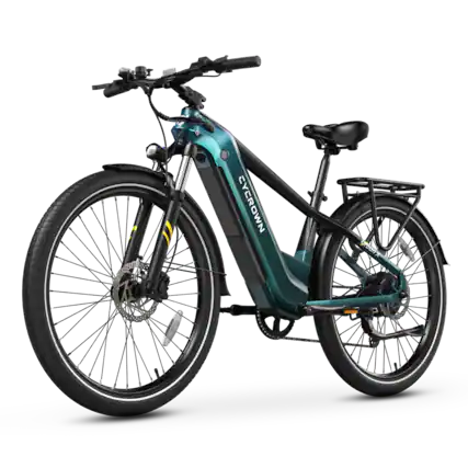 Front. CYCROWN - Urban X Commuter Ebike(1000W Motor , 20MPH Top Speed , 90Miles Range , 48V 20Ah Battery) - Alpine Green.