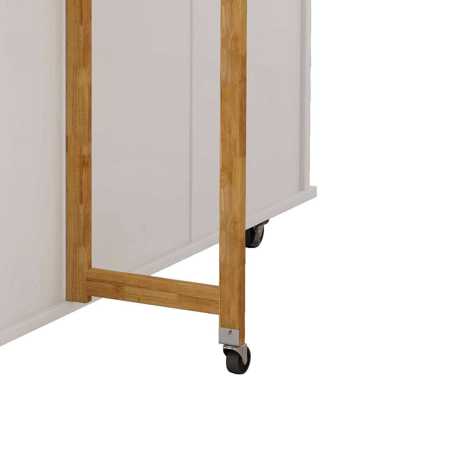 Alt View 7. Boyel Living - 43 Inch Kitchen Island Cart with Foldable Top Three Drawers and Two Door Cabinet White - White.