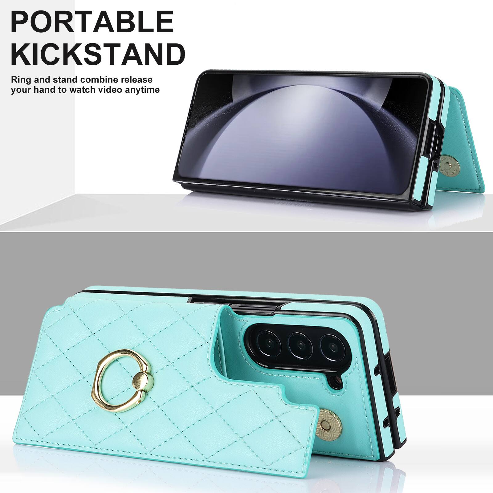 PORTABLE KICKSTAND

Ring and stand combine release your hand to watch video anytime