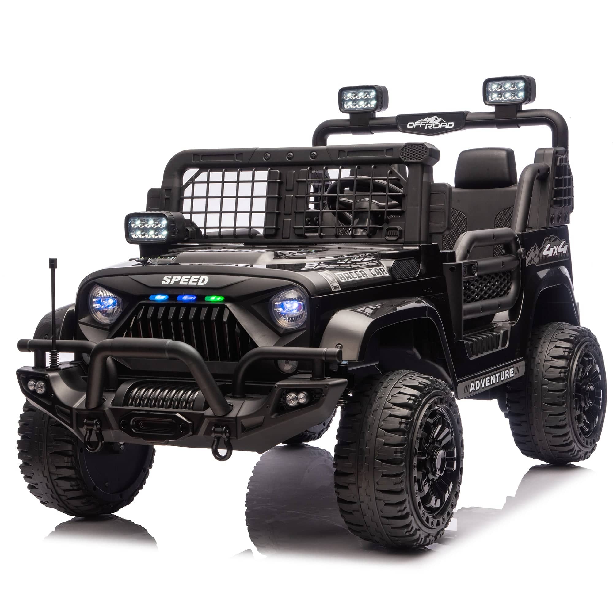 Boyel Living - 3+ 24V Kids Ride On UTV with Parents Remote Control Twin 100W Motors 4Wheel - Black