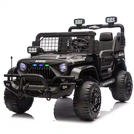 Boyel Living - 3+ 24V Kids Ride On UTV with Parents Remote Control Twin 100W Motors 4Wheel - Black