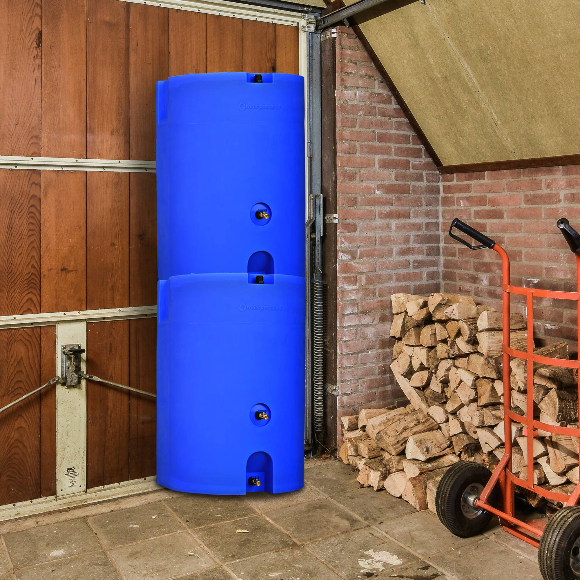 Alt View 7. WaterPrepared - WaterPrepared 160 Gal Stackable Design Utility Water Tank w/ Large Cap, (2 Pack) - Blue.