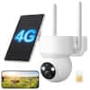 Front. COQOOL - Solar Security Cameras Wireless Outdoor, 4G LTE Cellular, with SIM Card, No WiFi Needed, 360°Pan Tilt,4K, Night Vision - White.