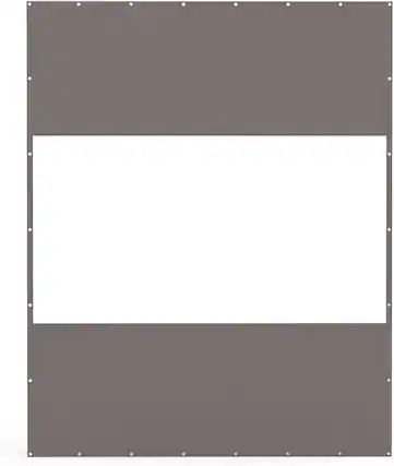 Front. Mondawe - 10'H x 8'W Heavy Duty Outdoor Clear Panel Waterproof PVC Polyester Curtain - Gray.