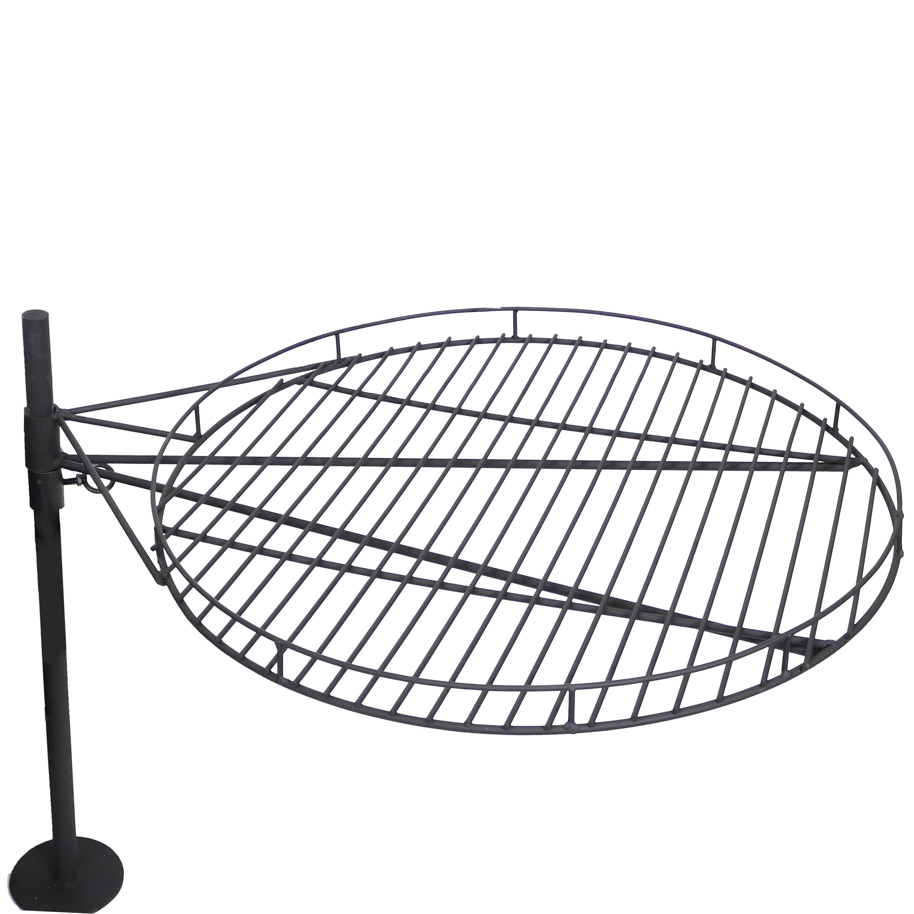 Alt View 4. Sunnydaze - 30 in All Star Steel Fire Pit with Cooking Grate and Spark Screen - Black.