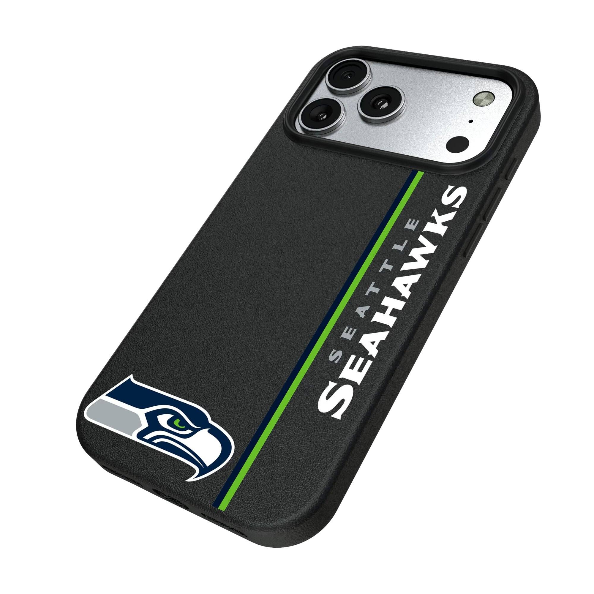 Alt View 1. Keyscaper - Seattle Seahawks iPhone Magnetic Bump Case - 16 Pro Max - Black.