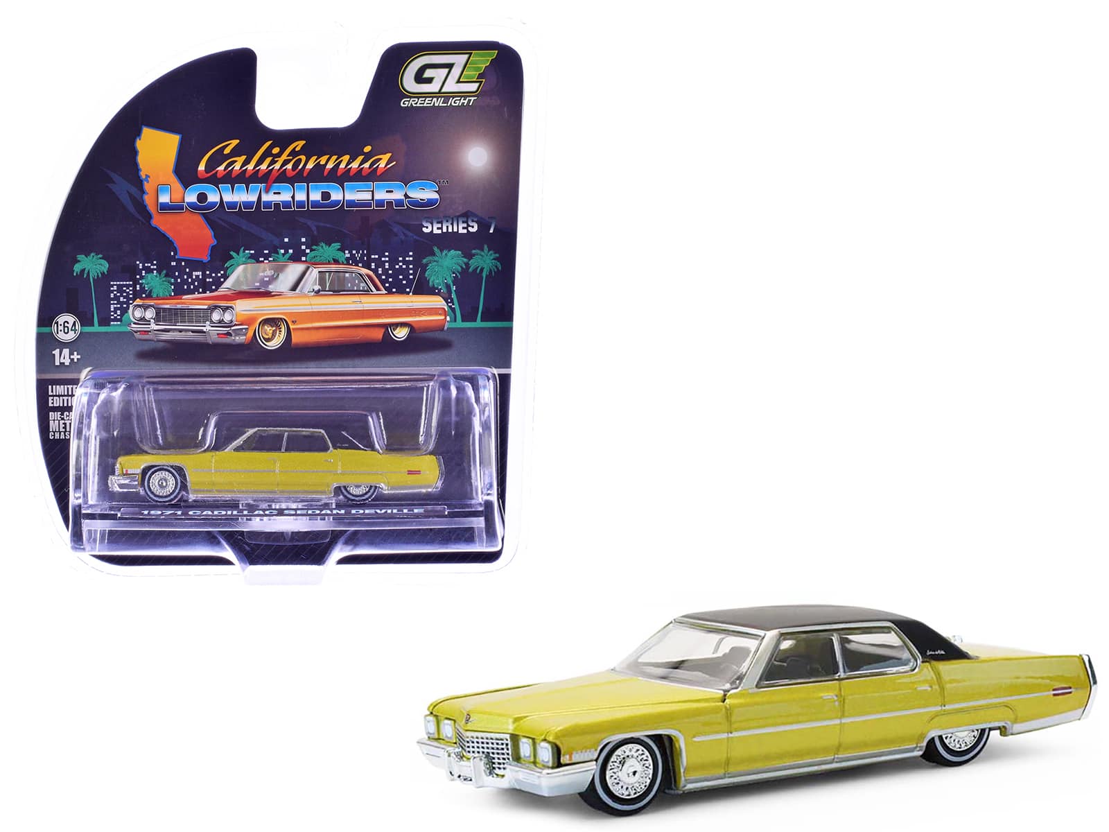 1971 Cadillac Sedan Deville Lowrider Gold Metallic with Black Top 1/64 Scale Diecast Model Cars by Greenlight price history on PriceWatchPro