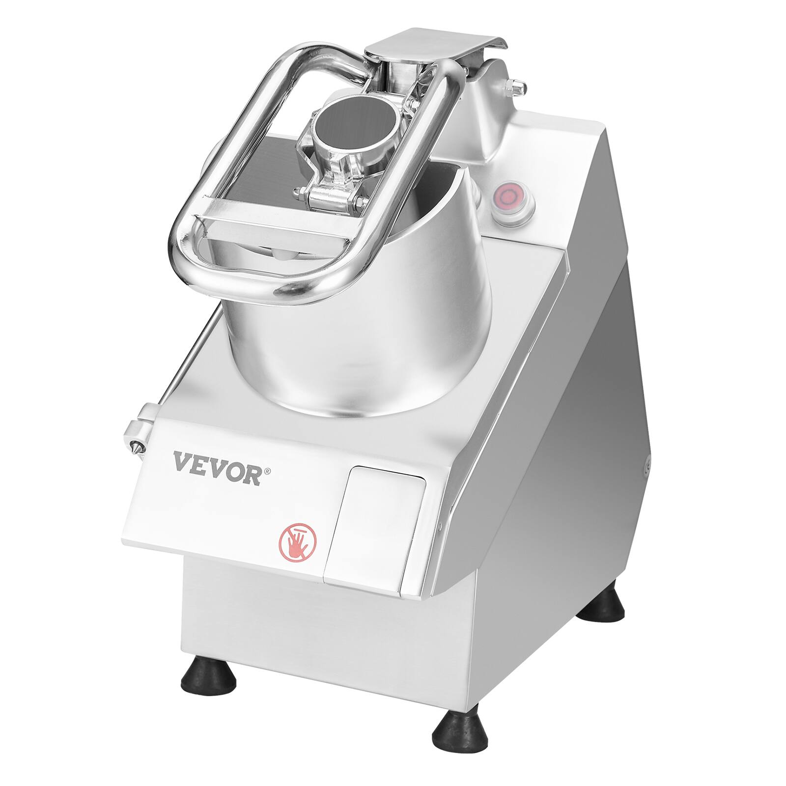 Alt View 5. VEVOR - Food Processor & Vegetable Chopper, 2 Feeding Holes Food-Grade Stainless Steel Food Processor Chopper - Silver.