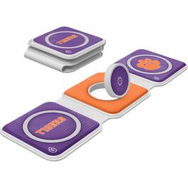 Keyscaper - Clemson Tigers 3-in-1 Foldable Charger - White